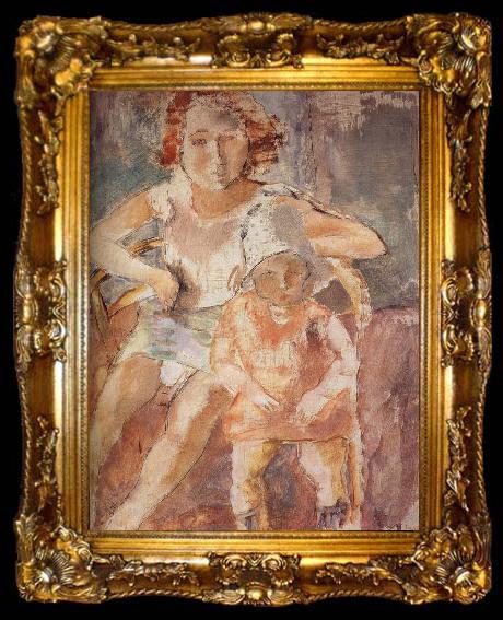 framed  Jules Pascin Younger mother with child, ta009-2